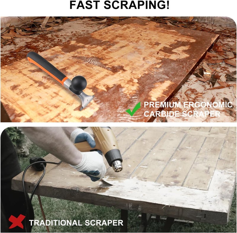 Holdly Premium Ergonomic Carbide Scraper,2-1/2",Scraper Tool for Removing Varnish, Paint, Glue, Resin, Dry Glaze, Stains, Putty, Scratch - Image 4